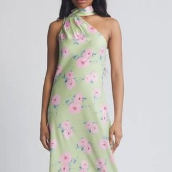 Wayf Dresses & Skirts - WAYF Avery Floral Gown Green Pink Maxi Dress M NWOT